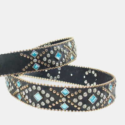 Rhinestone PU Leather Belt - Jeans Junction Online