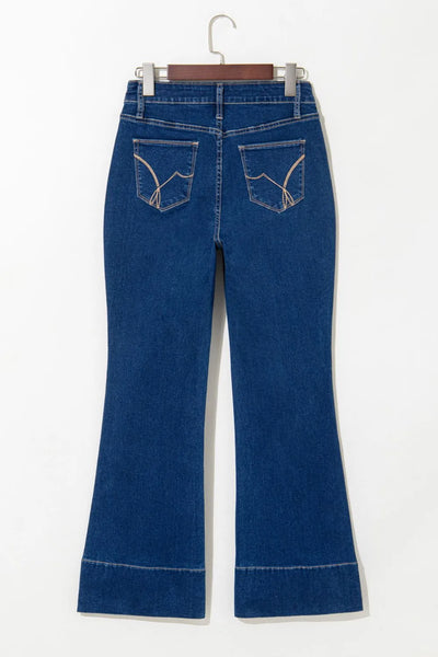 Center Seam Deep Wash Straight Jeans - Jeans Junction Online