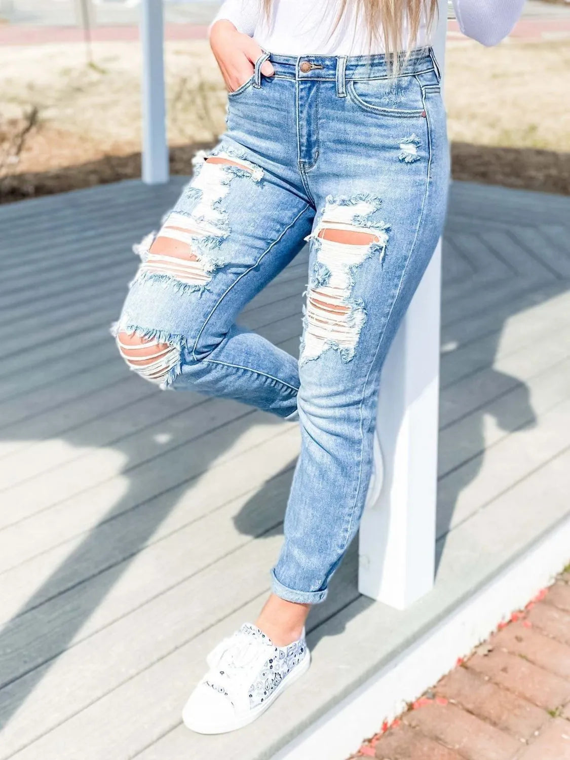 Distressed Skinny Jeans - Jeans Junction Online