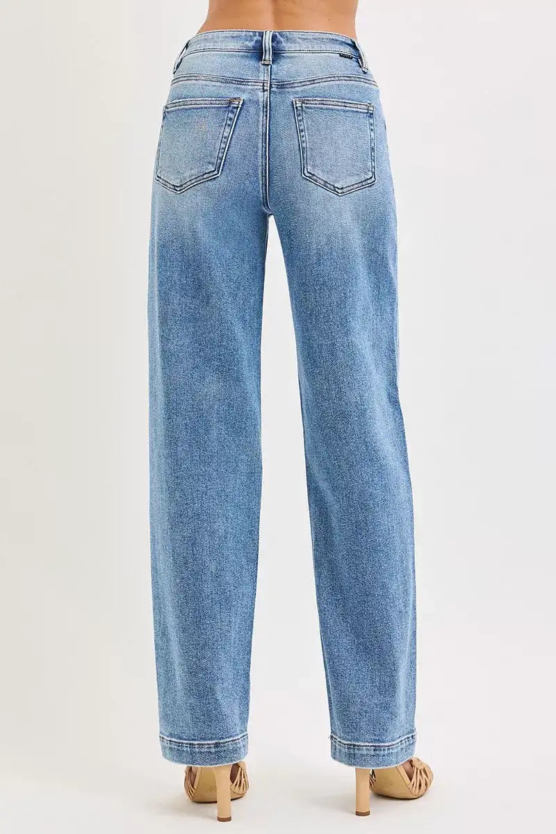 RISEN High Rise Wide Baggy Jeans - Jeans Junction Online