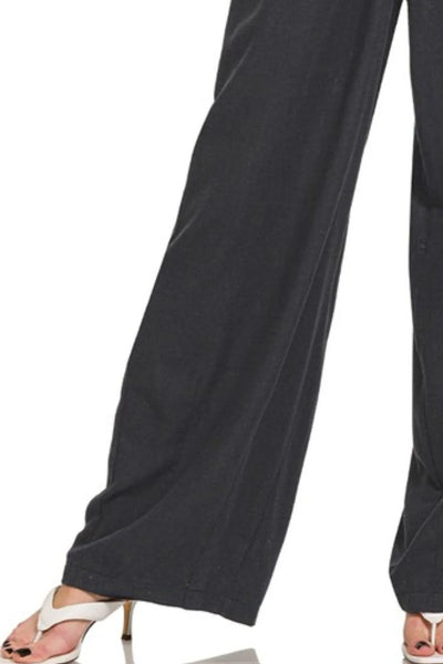 Zenana Linen Drawstring Pants - Jeans Junction Online