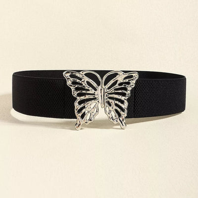 Butterfly Alloy Buckle Elastic Belt - Jeans Junction Online