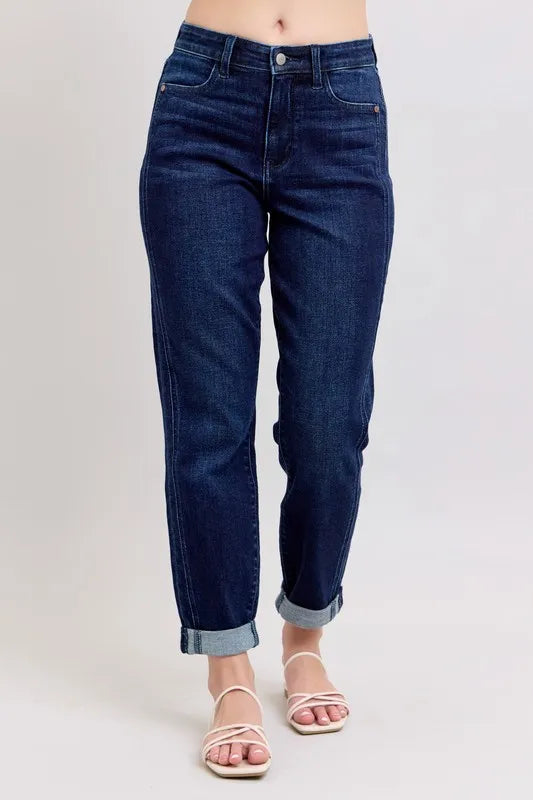 Judy Blue Full Size High Waist Boyfriend Jeans Plus Size - Jeans Junction Online 