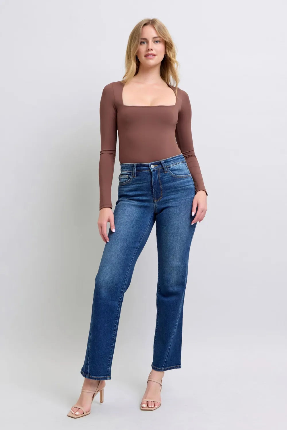Judy Blue Full Size Side Seam Detail Straight Jeans with Pockets - Jeans Junction Online