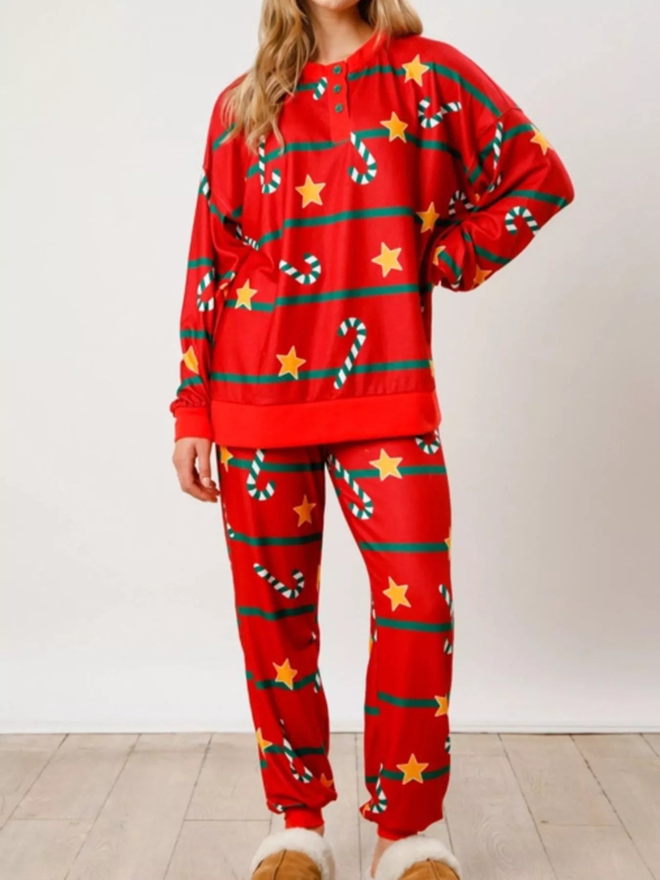 Christmas Long Sleeve Top and Pants Lounge Set - Jeans Junction Online