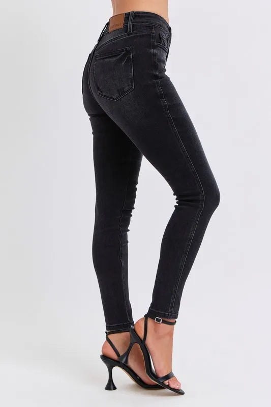 Judy Blue Full Size Mid Rise Tummy Control Skinny Jeans Plus Size - Jeans Junction Online