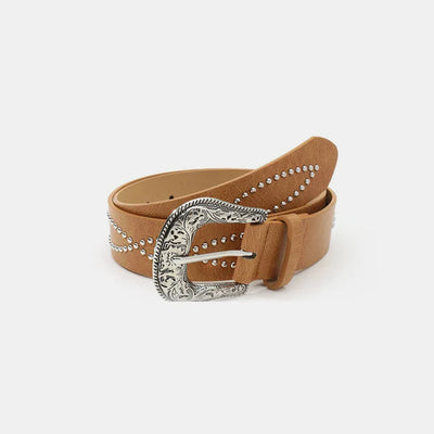 PU Leather Rhinestone Belt - Jeans Junction Online