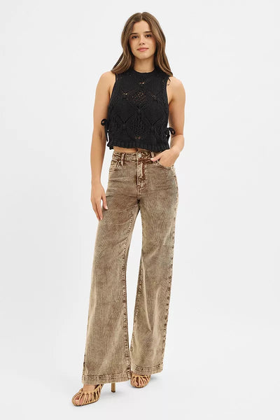 RISEN High Rise Wide Leg Corduroy Jeans - Jeans Junction Online