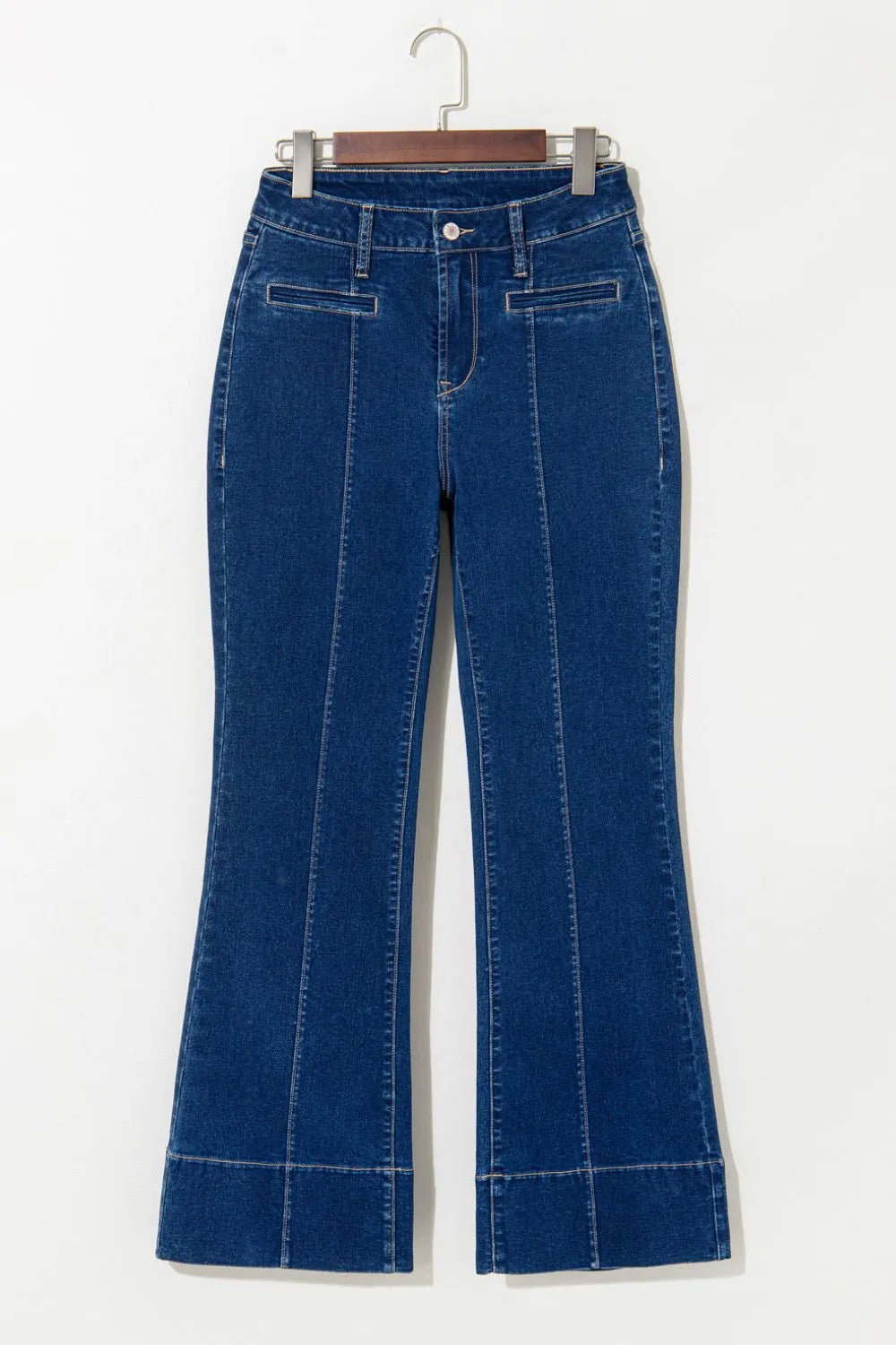 Center Seam Deep Wash Straight Jeans - Jeans Junction Online