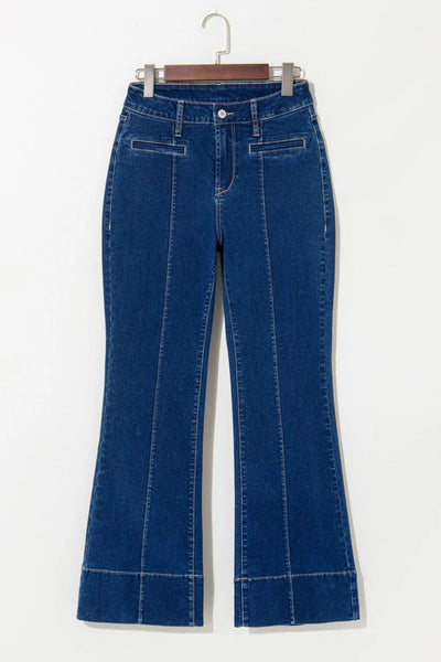 Center Seam Deep Wash Straight Jeans - Jeans Junction Online