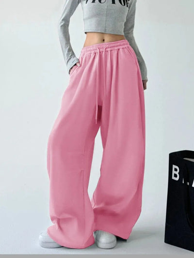 Oversized Wide Leg Drawstring Pants - Jeans Junction Online