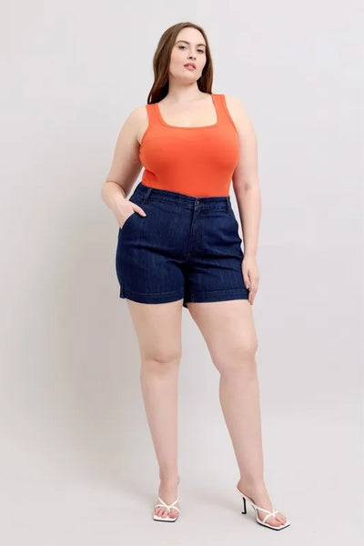 Judy Blue Full Size High Waist Denim Shorts Plus Size - Jeans Junction Online