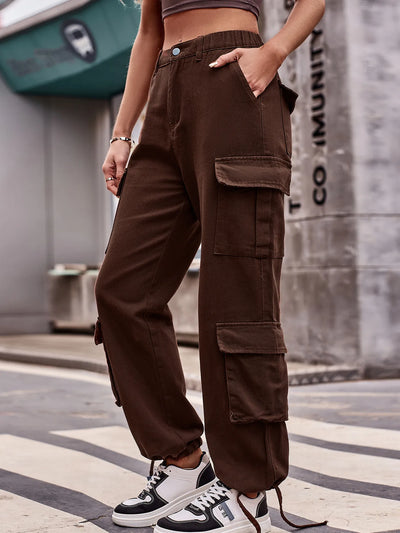 Casual Wide Leg Cargo Jeans - Jeans Junction Online