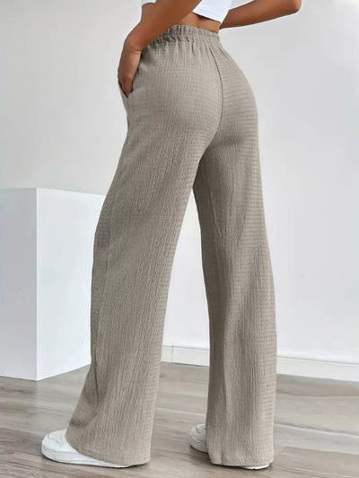 Texture Wide Leg Pants - Jeans Junction Online