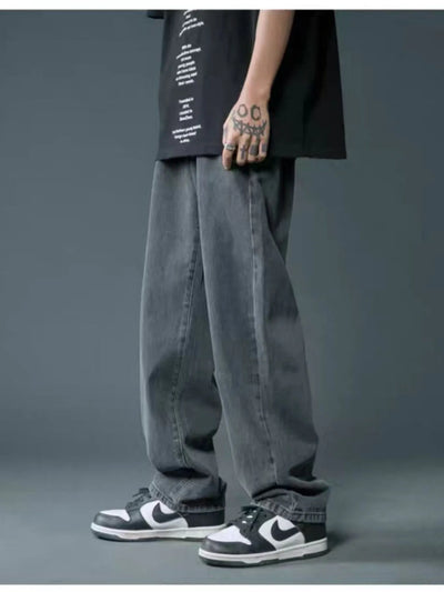 Men's Full Size Wide Leg Wash Relaxed Fit Jeans Plus Size - Jeans Junction Online