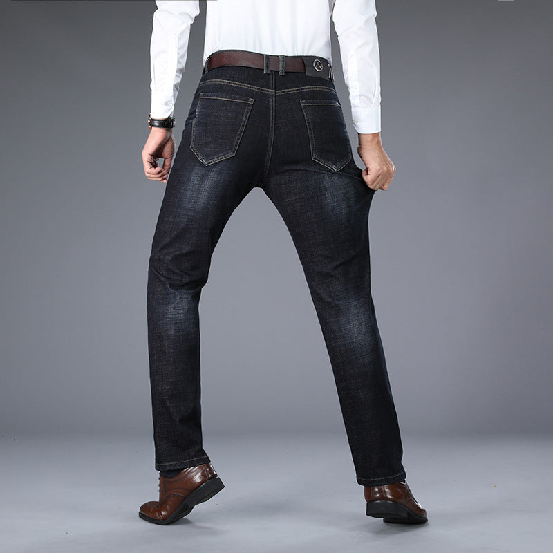 Business Straight Stretch Fashion Loose Men's Jeans - Jeans Junction Online