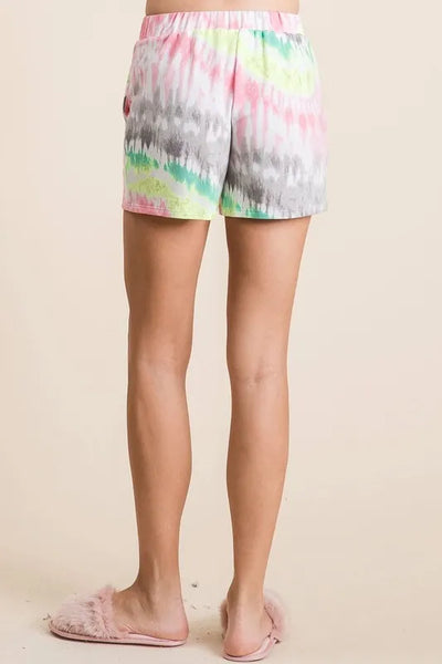 BiBi Tie Dye Print Shorts With Twill Tape Drawstring - Jeans Junction Online