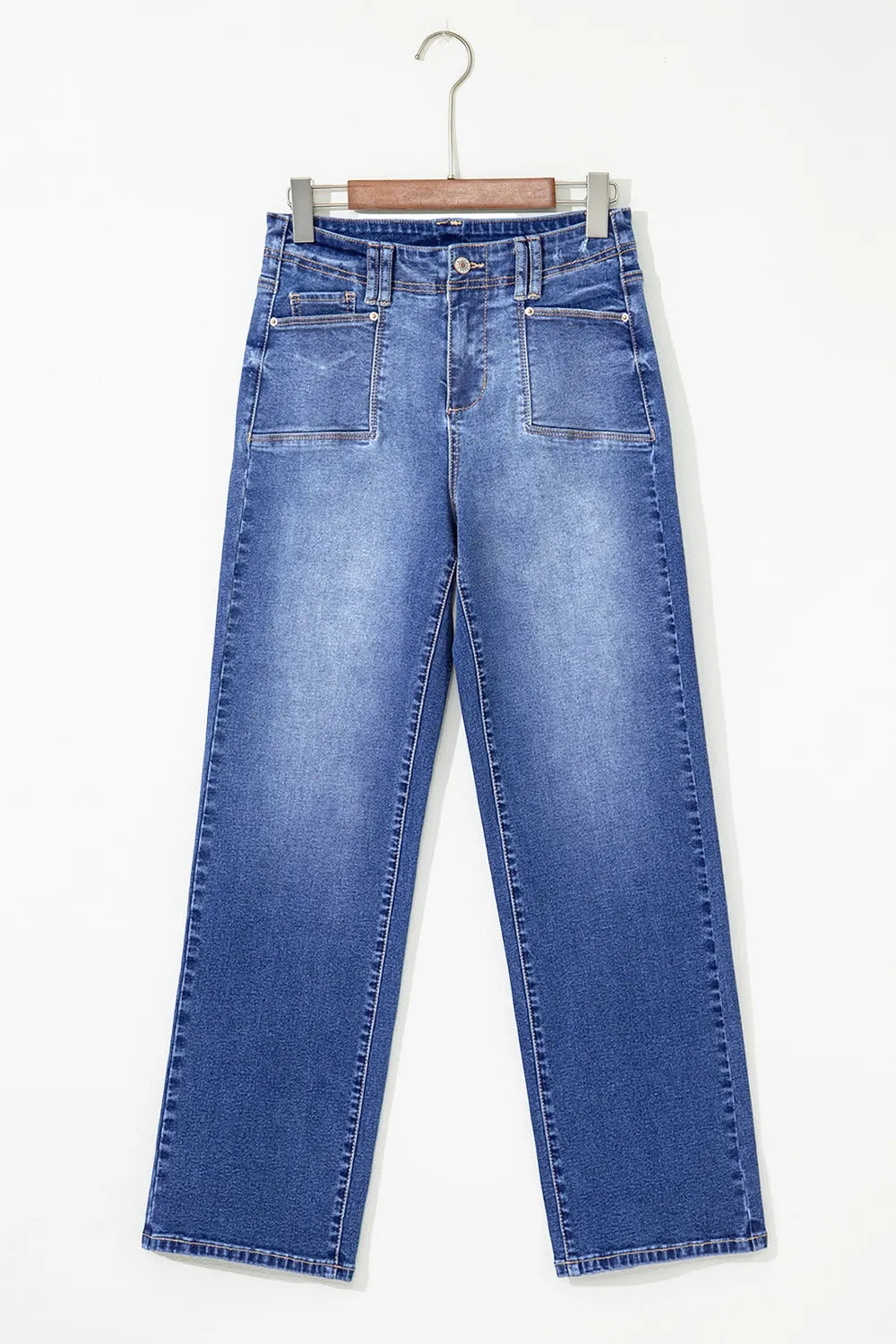 High-Waisted Wide-Leg Vintage Wash Jeans - Jeans Junction Online