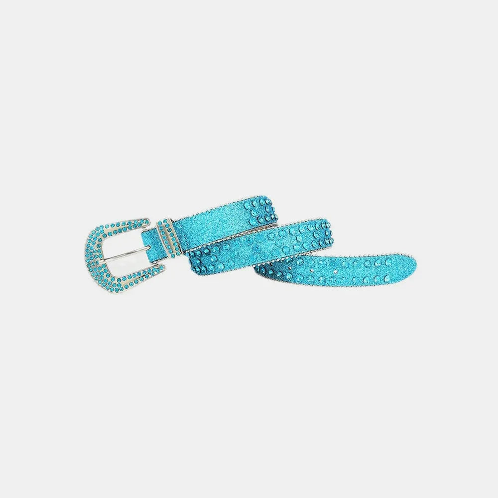 Rhinestone PU Leather Belt - Jeans Junction Online