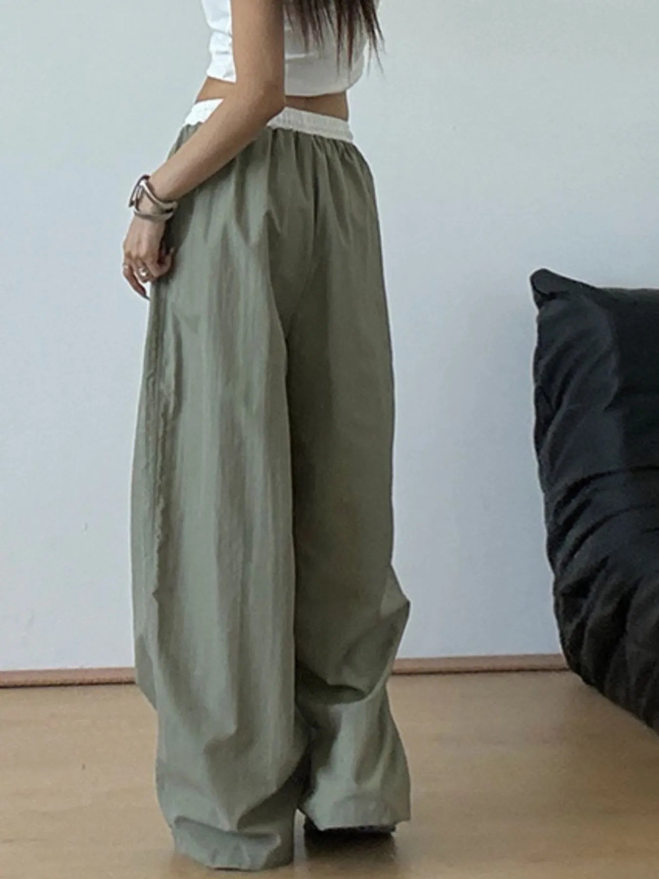 Wide Leg Drawstring Casual Pants - Jeans Junction Online