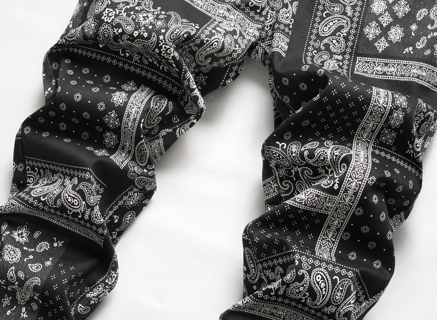 Fashion Stretch 3D Printed Cashew Nut Explosive Small Straight Trousers - Jeans Junction Online