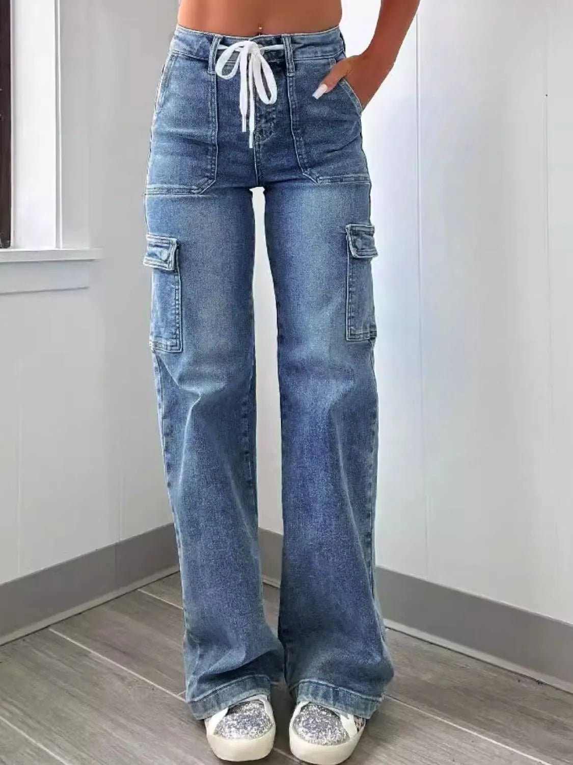 Washed Jeans with Pockets - Jeans Junction Online