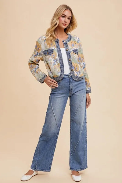 Annie Wear Decorative Seams Wide Leg Jeans - Jeans Junction Online