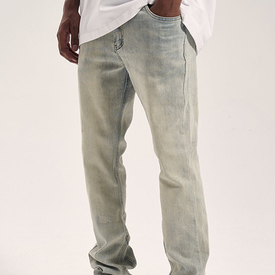 High Street Yellow Mud Washed And Distressed Men's Casual Pants - Jeans Junction Online 