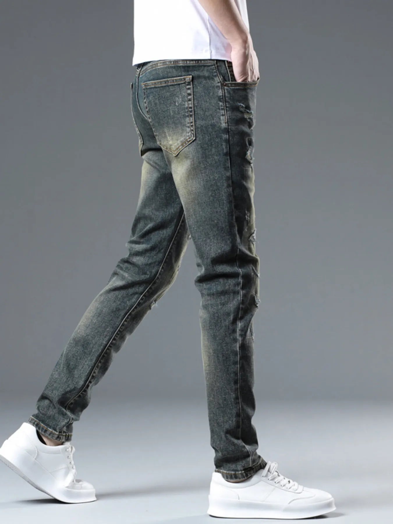 Men's Distressed Slim Fit Jeans - Jeans Junction Online
