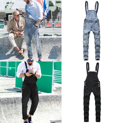 Fashionable Men's Suspender Denim Rompers - Jeans Junction Online
