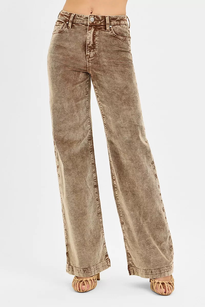 RISEN High Rise Wide Leg Corduroy Jeans - Jeans Junction Online 