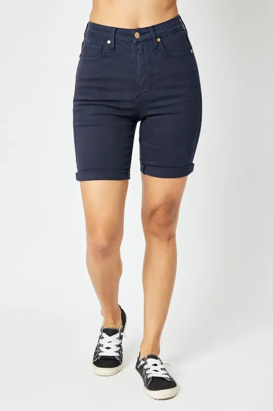 Judy Blue Full Size High Waist Tummy Control Bermuda Shorts - Jeans Junction Online
