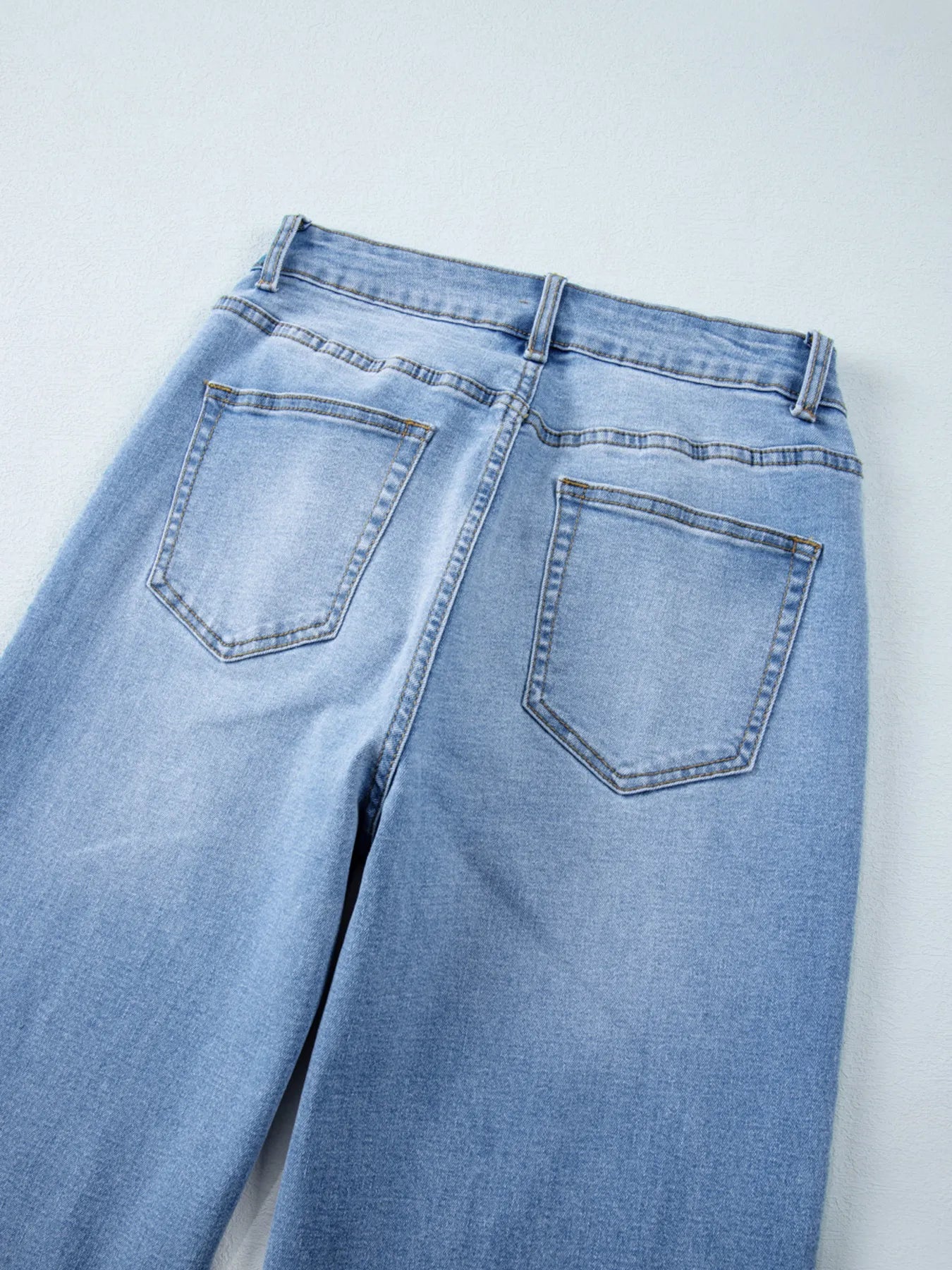 High Waist Wide Leg Washed Jeans - Jeans Junction Online