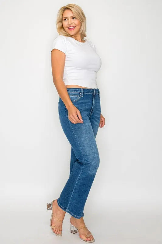bytos Full Size Cat's Whiskers Mid Rise Ankle Jeans - Jeans Junction Online