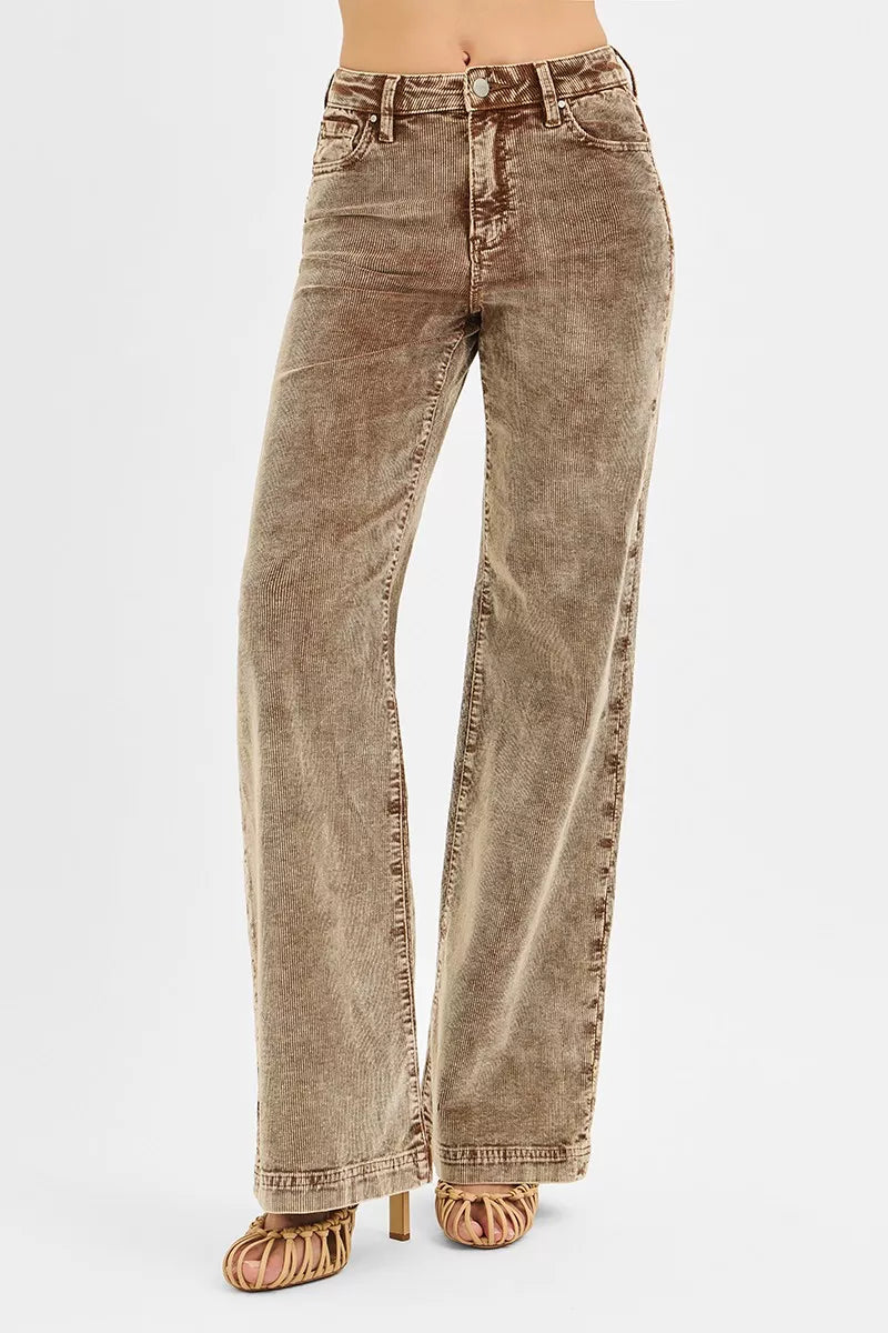 RISEN High Rise Wide Leg Corduroy Jeans - Jeans Junction Online