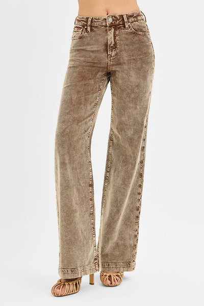 RISEN High Rise Wide Leg Corduroy Jeans - Jeans Junction Online