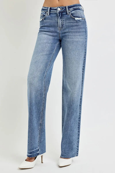 RISEN Full Size High Rise Straight Leg Jeans with Pockets - Jeans Junction Online