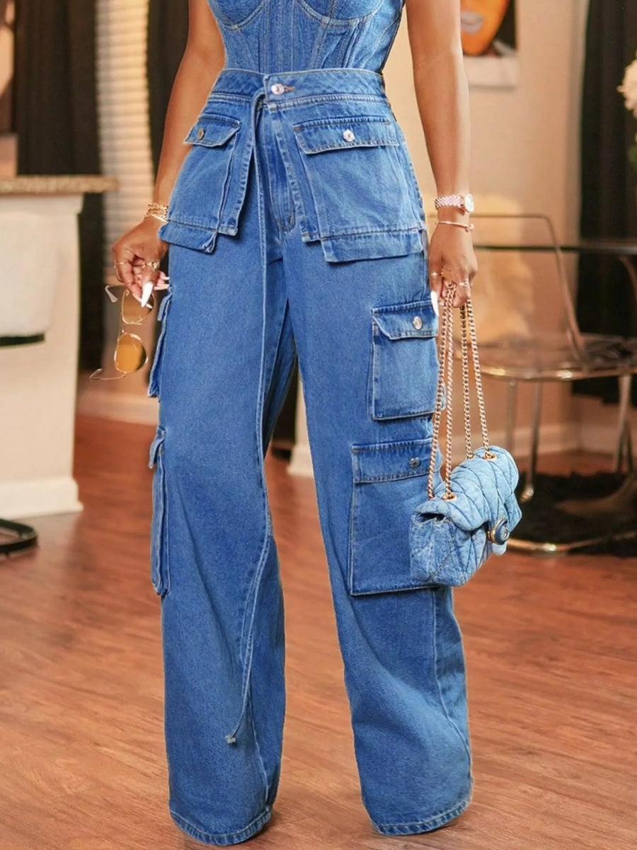 Wide Leg Cargo Jeans - Jeans Junction Online 