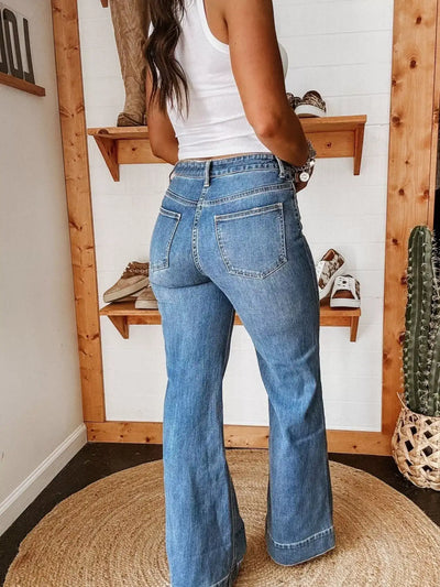 High-Waisted Wide Leg Jeans - Jeans Junction Online