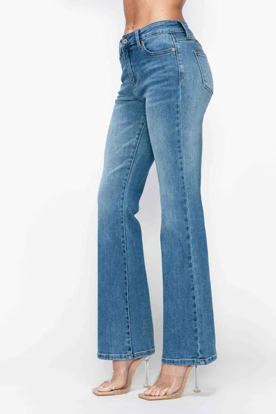 bytos Full Size Cat's Whiskers Mid Rise Bootcut Jeans - Jeans Junction Online