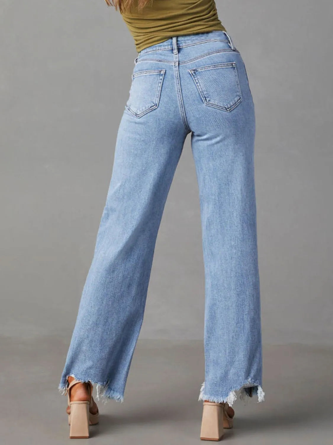 Raw Hem Loose Fit Jeans - Jeans Junction Online
