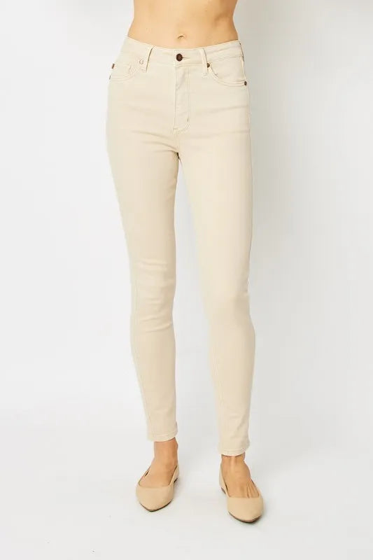 Judy Blue Full Size Garment Dyed Tummy Control Skinny Jeans - Jeans Junction Online 