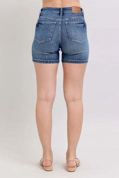 Judy Blue Full Size High Waist Denim Shorts Plus Size - Jeans Junction Online