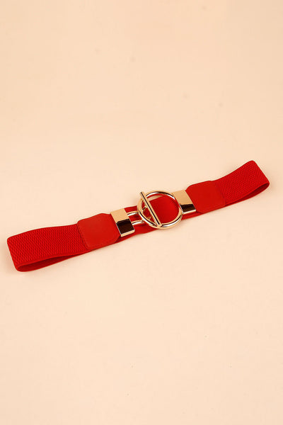Circle Shape Buckle Zinc Alloy Buckle PU Leather Belt - Jeans Junction Online