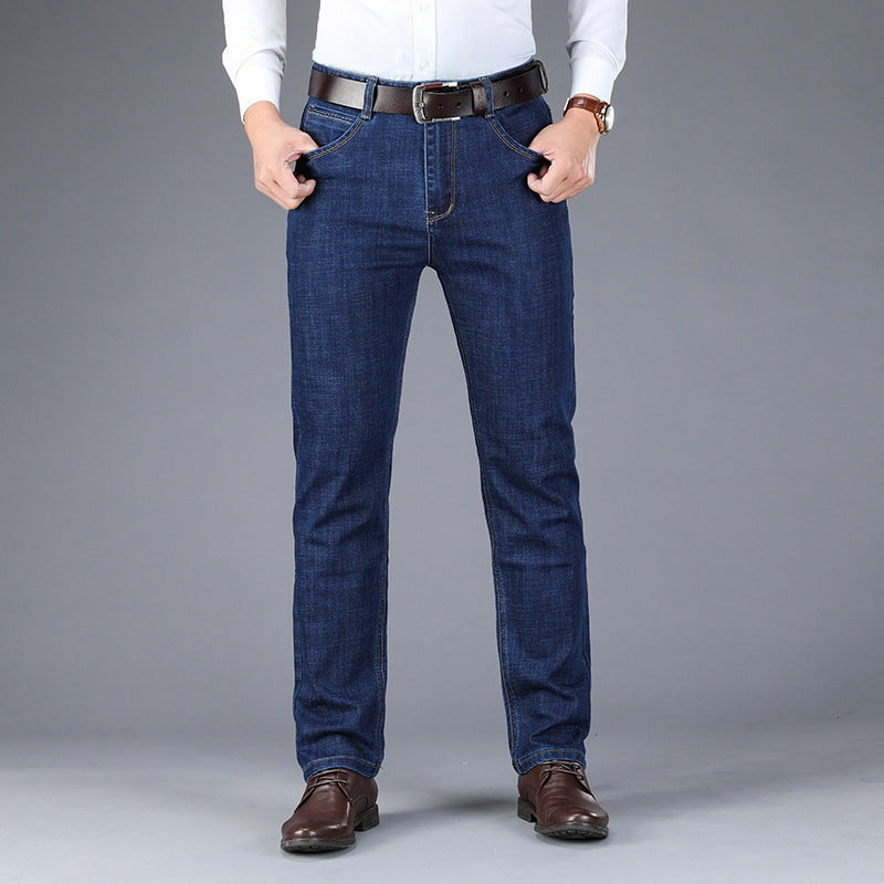 Autumn And Winter Thick Business Straight-leg Men's Jeans - Jeans Junction Online