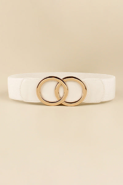 Zinc Alloy Buckle Elastic PU Belt - Jeans Junction Online