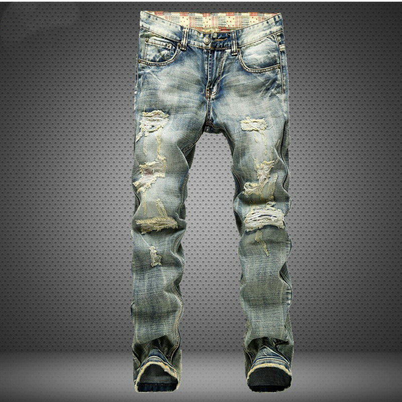 Destruction Print Men's Pants Mid-rise Jeans - Jeans Junction Online