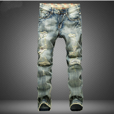 Destruction Print Men's Pants Mid-rise Jeans - Jeans Junction Online