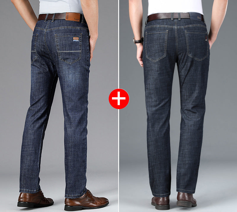 Ice Silk Ultra-thin Jeans Men's Summer Loose Straight Stretch Pants - Jeans Junction Online