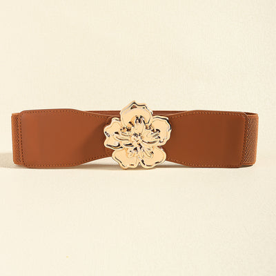 Flower Alloy Buckle Elastic Belt - Jeans Junction Online